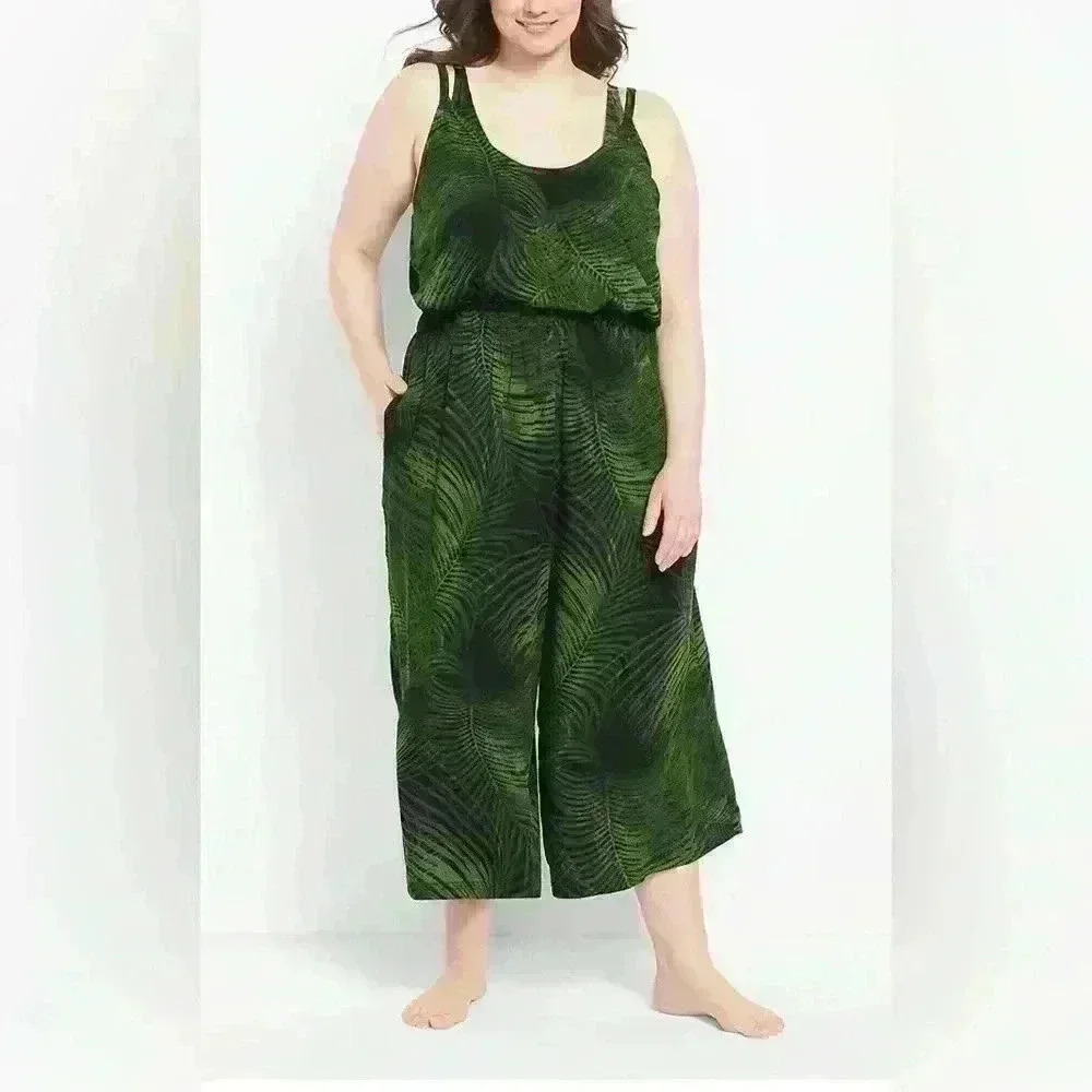 Cacique Printed Coverup Jumpsuit (T4)